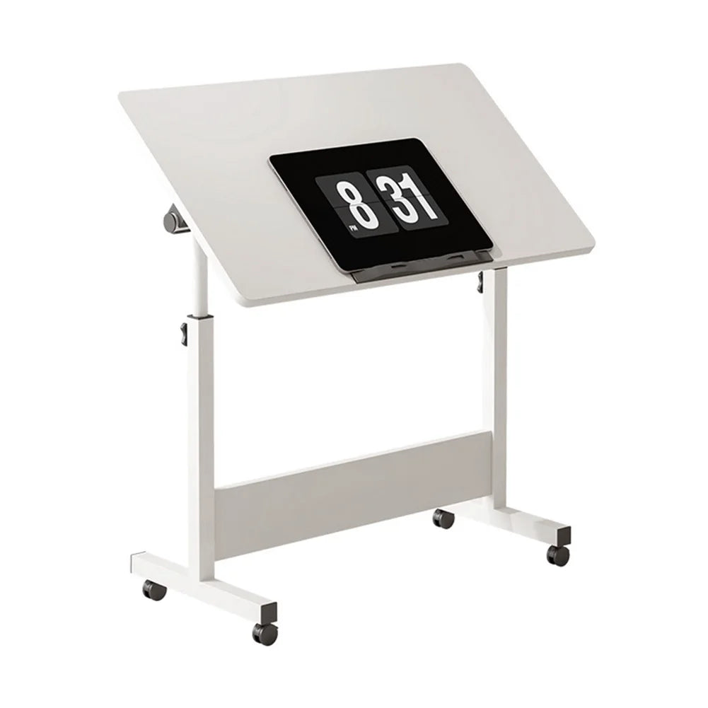 Mobile Standing Desk with Wheels – Adjustable Height 80x40cm Home Office Workstation