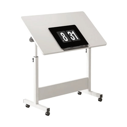 Mobile Standing Desk with Wheels – Adjustable Height 80x40cm Home Office Workstation