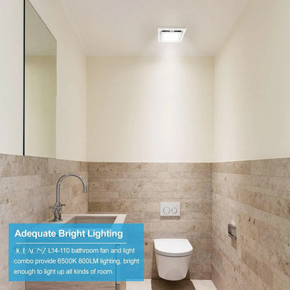 Bathroom Exhaust Fan with LED Light 110 CFM – 3 Color Temps, 1000LM, Ultra Quiet 2.5 Sones