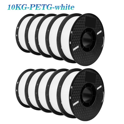 KINGROON 3D Printer Filament – 10 Rolls 1.75mm PLA / PETG, 1KG Each, Mix Colors, 22LBS Total