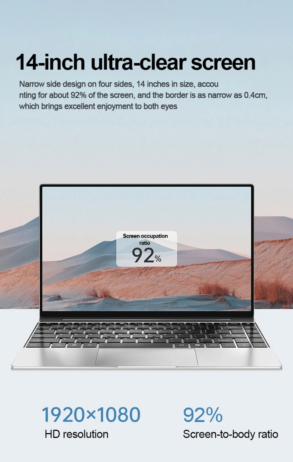 FUCHU 14.1" Slim Laptop – Intel Core i9-10980HK, 16GB DDR4, 256GB–2TB SSD, Windows 11, 1080p IPS