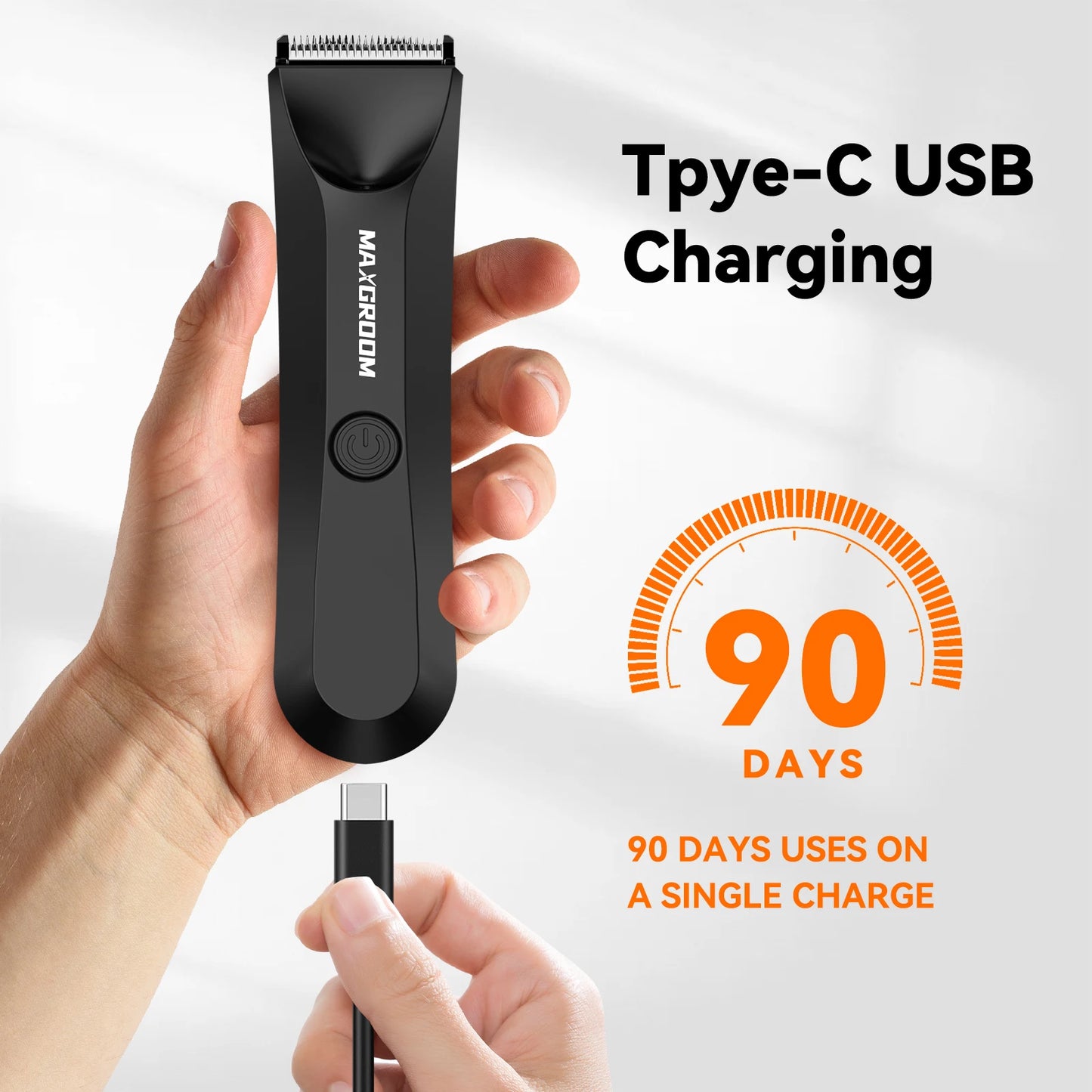 MAXGROOM Body Hair Trimmer for Men | Groin & Pubic | Ceramic Blade | Waterproof Electric Razor