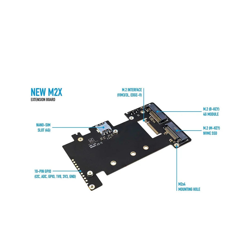 Khadas M2X Extension Board – Compatible with VIM3/VIM3L/VIM4 & Quectel 4G LTE Module
