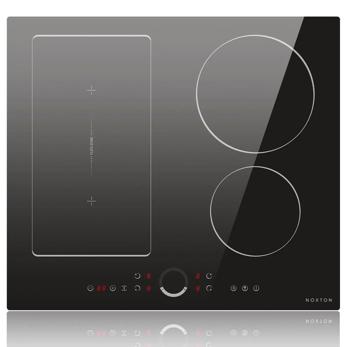 NOXTON 24" Induction Hob | 4 Burners + Flex Zone | 7200W | Power Boost | 230V