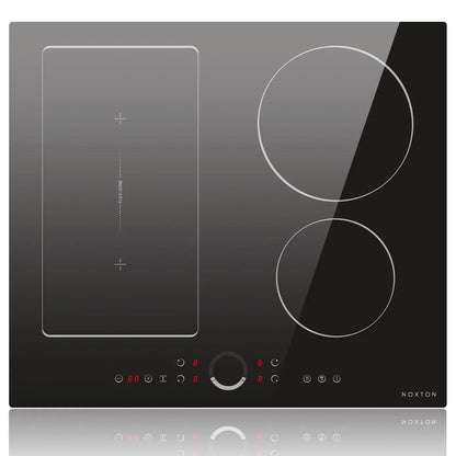 NOXTON 24" Induction Hob | 4 Burners + Flex Zone | 7200W | Power Boost | 230V