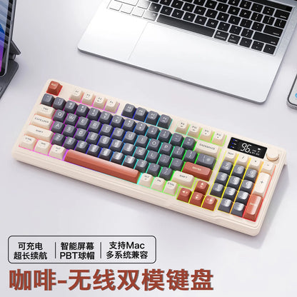 Free Wolf M96 Wireless Bluetooth Keyboard – 94 Key, Multimedia Knob, RGB, Battery Display