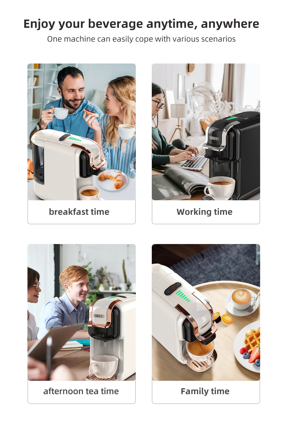 HiBREW H2B Cold & Hot Coffee Maker | 5-in-1 | Nespresso & Dolce Gusto Compatible | EU 220V