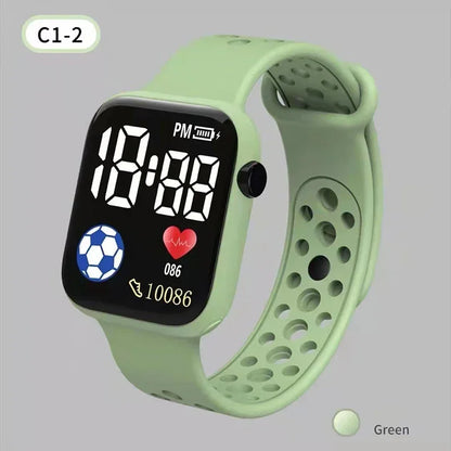 YIKAZE Kids LED Digital Watch – Silicone Strap, Cartoon Sport Wristwatch for Boys & Girls