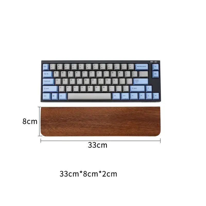 Walnut Wood Keyboard Wrist Rest – Ergonomic Palm Pad for 60/68/87/98/104/108 Key Mechanical Keyboards