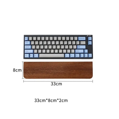 Walnut Wood Keyboard Wrist Rest – Ergonomic Palm Pad for 60/68/87/98/104/108 Key Mechanical Keyboards