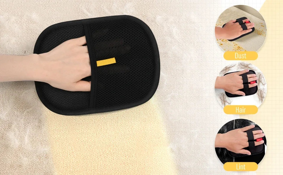 Reusable Static Pet Hair Removal Gloves | Double-Sided Grooming & Cleaning Tool