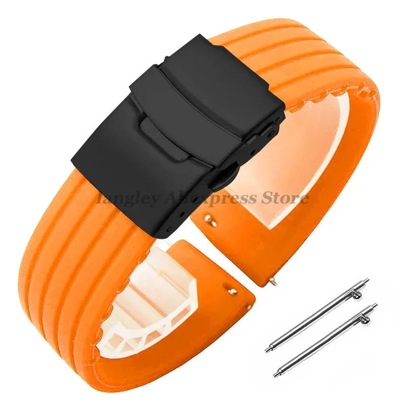 Quick Release Silicone Watch Strap 18–24mm – For Huawei, Seiko, Omega, Fossil & More