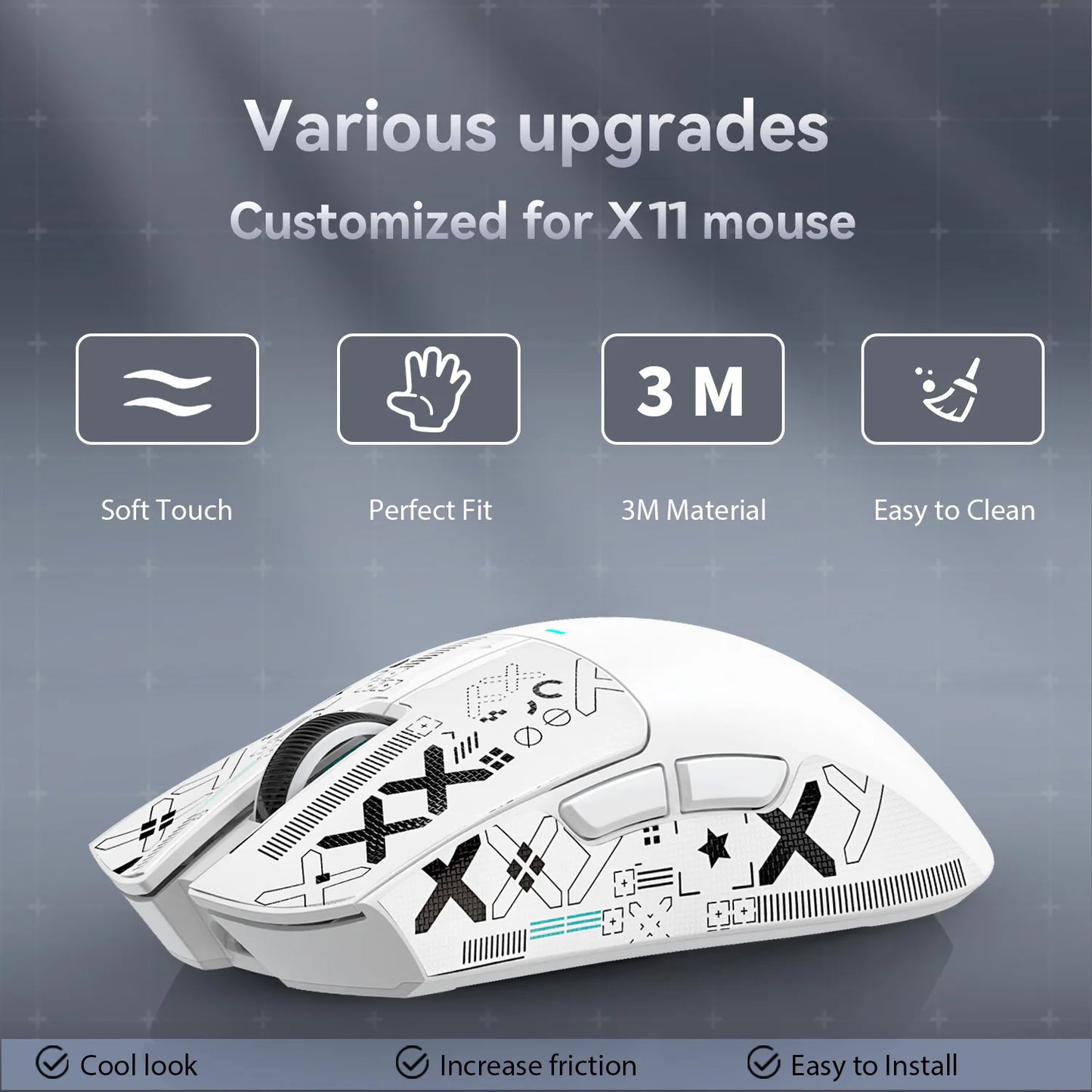 Mouse Grip Tape for Attack Shark X3 / X6 / X11 – Anti-Slip Skate Sticker