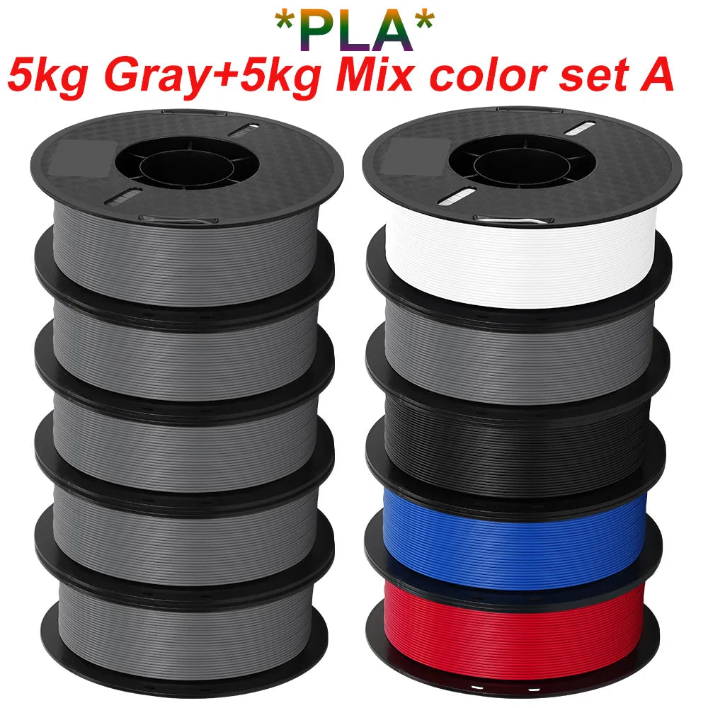 KINGROON 10KG 3D Printer Filament Bundle – PLA & PETG, 1.75mm Mixed Colors