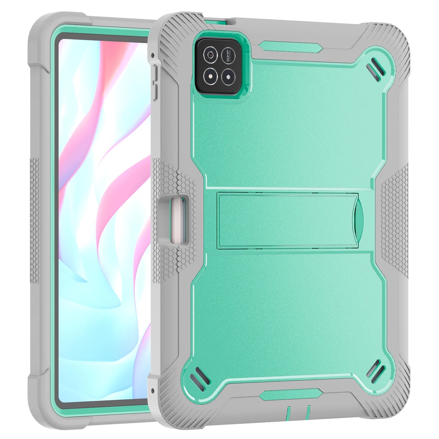Xiaomi Pad 7 Pro rugged case with kickstand and pen slot, full-body protective cover for tablets, in black with durable design.