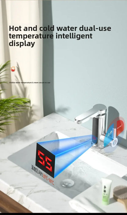 R.E.D. Shopping tankless electric water heater tap with digital display, instant hot water faucet for kitchen, 220V electric heater