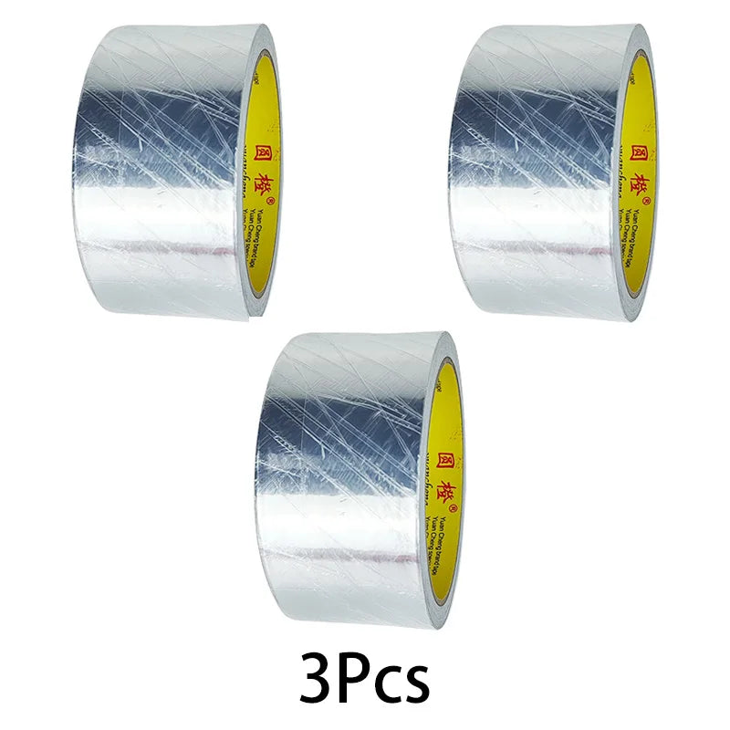 High-Temp Aluminum Foil Tape – Heat Insulation & Pipe Repair (3–5 Rolls)