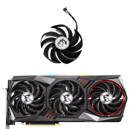 MSI RTX 3080 3090 3070 3060 Ti Gaming X Trio GPU Replacement Fan – PLD09210S12HH 90mm 4-Pin