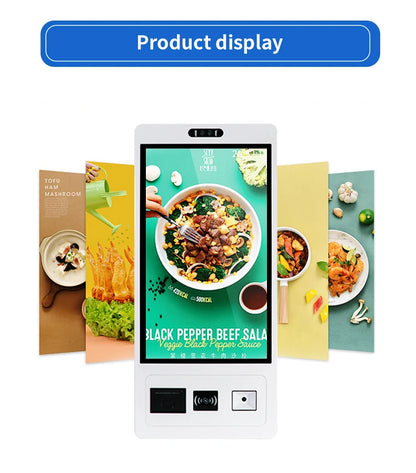 TouchWo 27-32 inch touch screen self-service kiosk by R.E.D. Shopping for ticketing, payment, and ordering with Windows or Android.