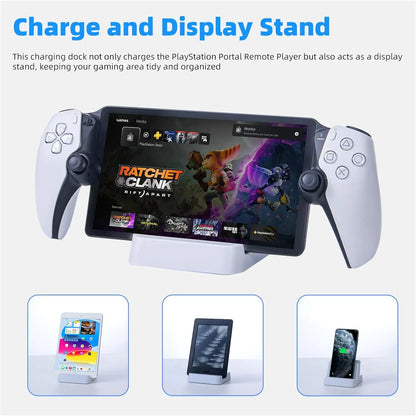 PS5 Portal Remote Player Charging Dock with Metal Base – Stand Charger Station