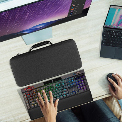 Geekria Full Size Keyboard Case, Hard Shell Travel Carrying Bag for 118 Key 104 Key Keyboards, Compatible with Corsair K100, K95