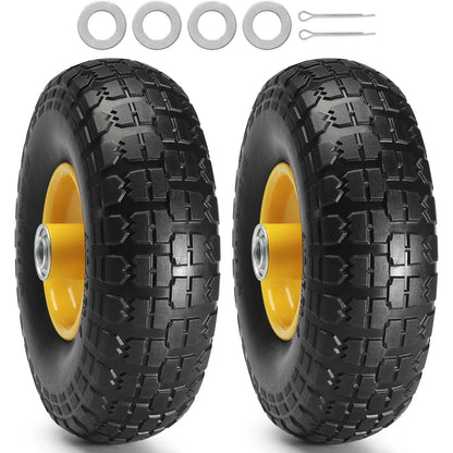 SucceBuy 10" Solid PU Run-Flat Tire Wheels – Flat-Free Tubeless | 2-Pack