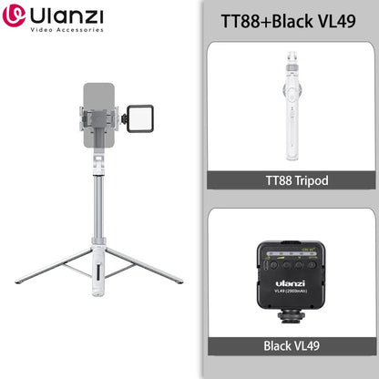 Ulanzi TT88 1.44M Overhead Selfie Stick Tripod – Magnetic Clamp, Wireless Remote, for Vlog & Live