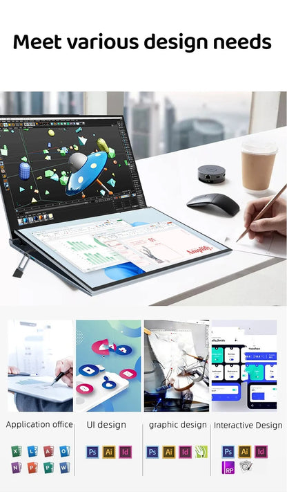 GLF-S1 Dual Screen Laptop 16"+16" — Intel i5-12450H, DDR4, Up to 2TB M.2 SSD, Windows 11