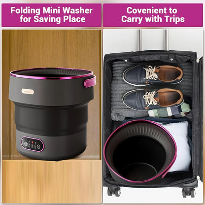 13L Portable Washing Machine – Foldable Mini Washer, 4 Modes, Spin Basket, Deep Cleaning