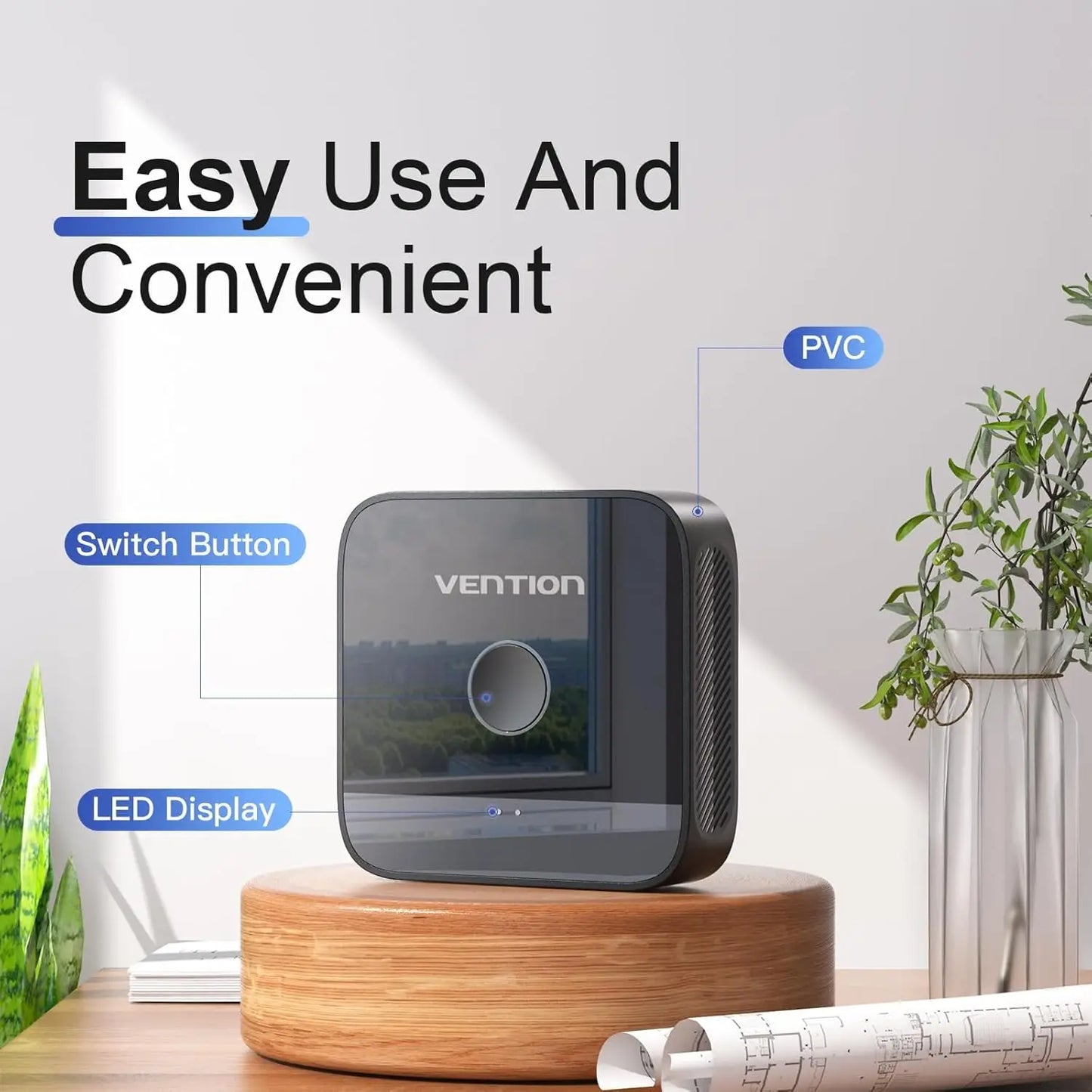 Vention HDMI 2.0 Splitter Switch | 2-in-1 Bi-Directional | 4K@60Hz | 18Gbps | PS5 Xbox Laptop