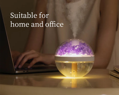USB Rechargeable Air Humidifier 270ml — 800mAh Battery, Colour LED Light, Mist Maker, Flower Design