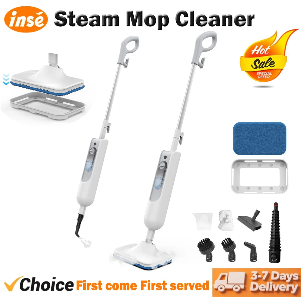 INSE F2 6-in-1 Steam Mop – 1200W High-Temperature Steam Cleaner, 360ml Tank, for Hard Floors, Carpet & Kitchen