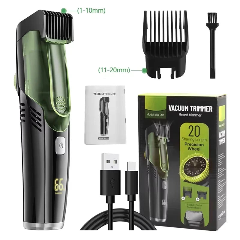 Vacuum Body Trimmer for Men – Groin, Chest & Body Hair Shaver with Built-In Vacuum