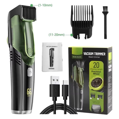 Vacuum Body Trimmer for Men – Groin, Chest & Body Hair Shaver with Built-In Vacuum