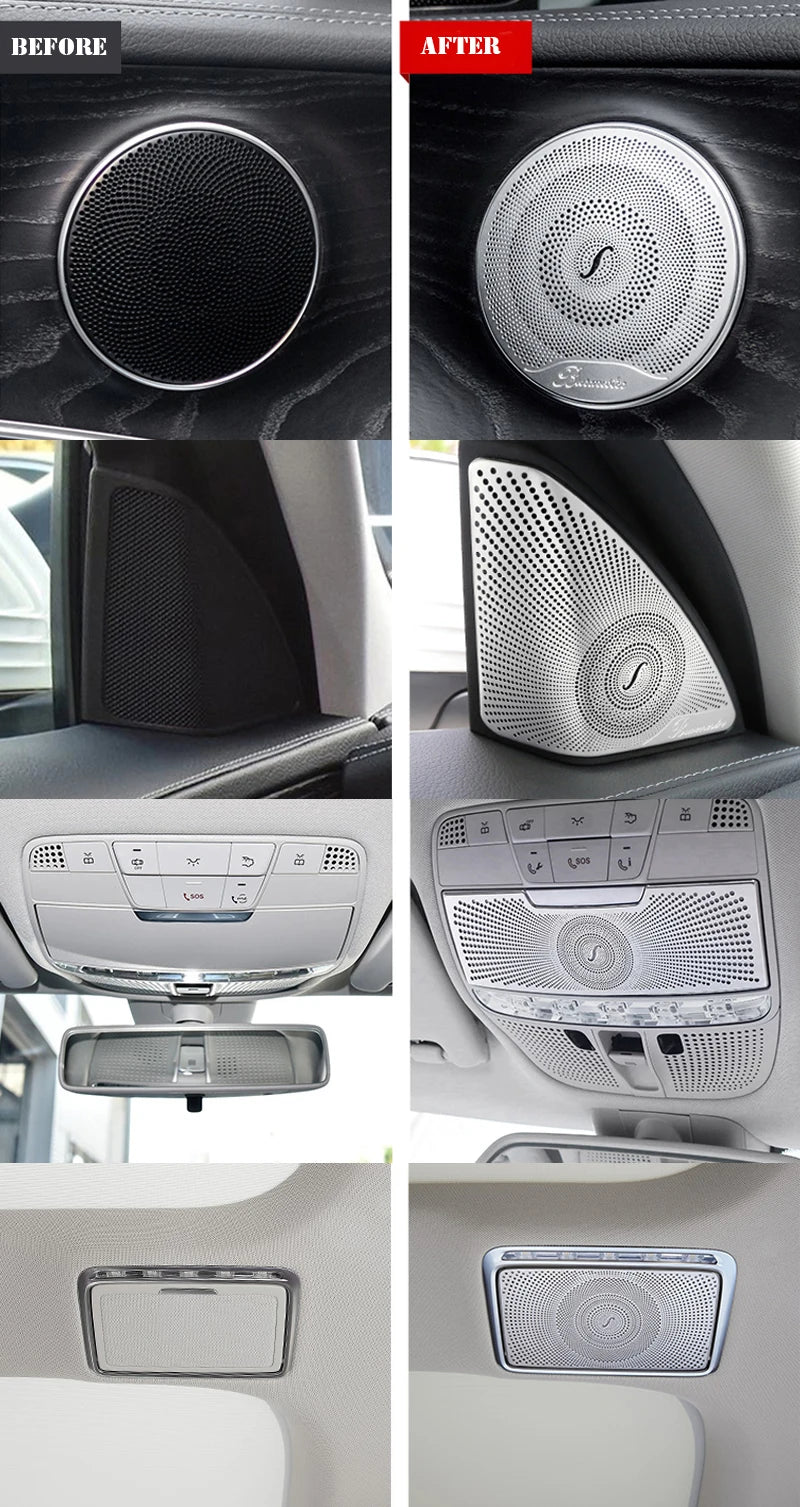 Car Audio Speaker Cover Trim for Mercedes Benz E/C/GLC Class – W213 W205 X253 Door Loudspeaker