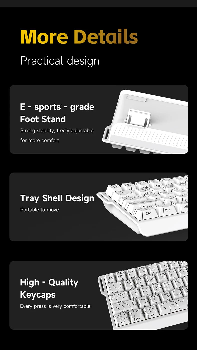 AJAZZ NK68 V2 Gaming Mechanical Keyboard | Hot-Swap | RGB Backlight | 68 Keys | Red Switch | USB
