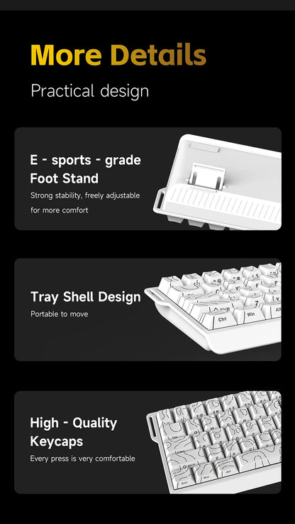 AJAZZ NK68 V2 Gaming Mechanical Keyboard | Hot-Swap | RGB Backlight | 68 Keys | Red Switch | USB