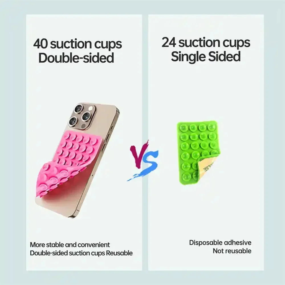 Silicone Suction Phone Case Mount – Reusable, Attaches to Any Surface, iPhone & Android