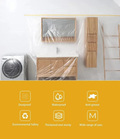 Disposable Self-Adhesive Dustproof Film – Cuttable Furniture & Room Cover