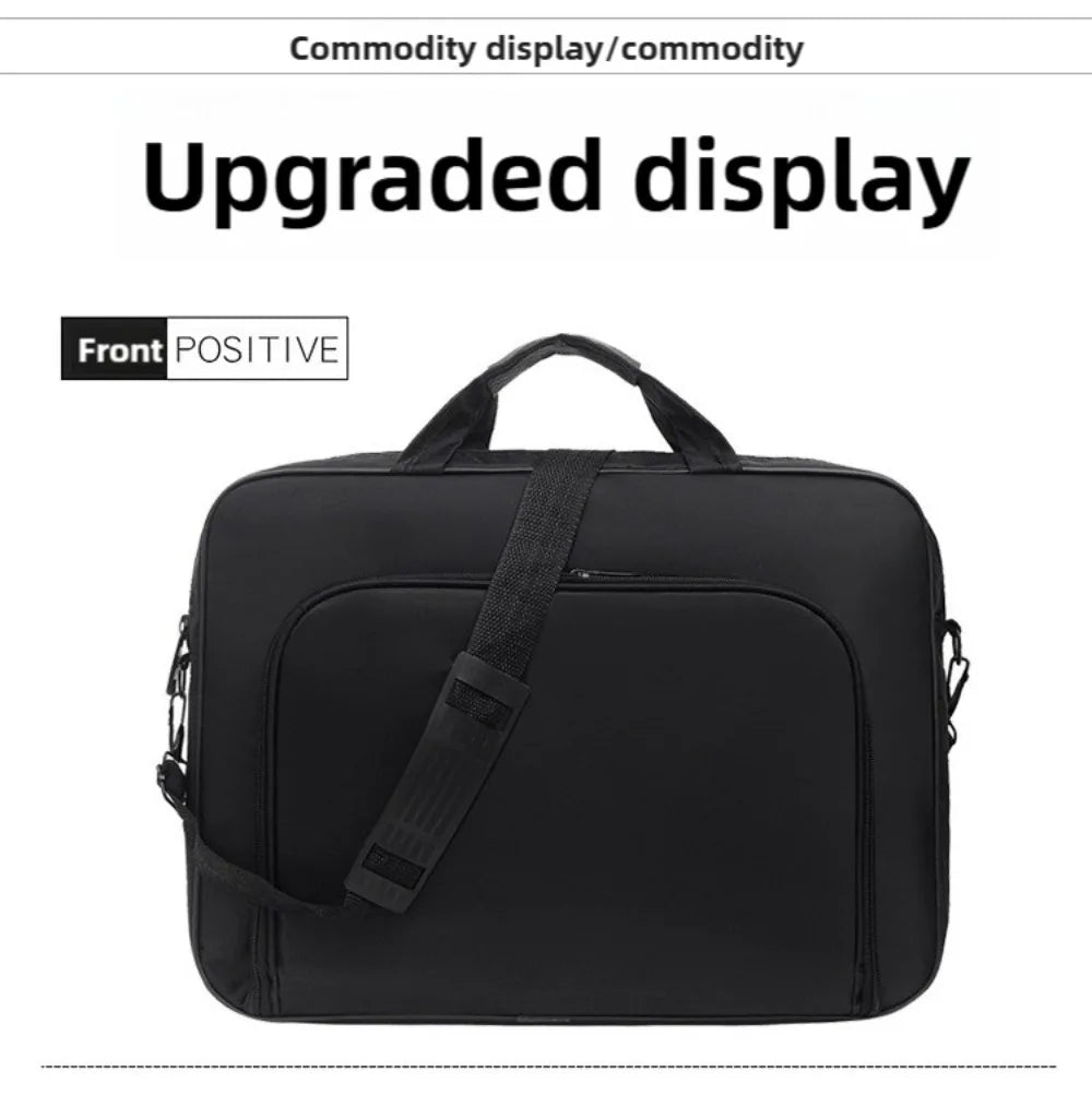 Waterproof Laptop Briefcase Bag – 15", 15.6", 17", Nylon, Dual Zipper, Shoulder Strap