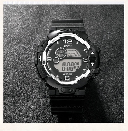 Men's Luminous Military LED Digital Watch - Waterproof, Silicone Strap, Calendar Display