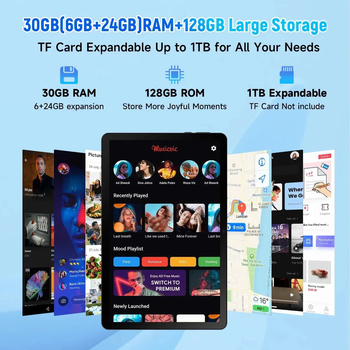 URAO G9L 11.5" Android 15 Tablet | 30GB RAM | 128GB+1TB | 2K IPS | 8400mAh | WiFi 6 | Widevine L1