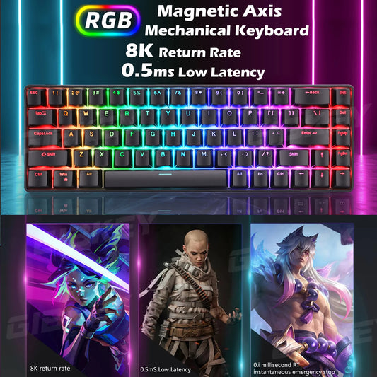 GIBKEY Raven 68 Magnetic Axis Mechanical Keyboard – 8K Return Rate, Hot-Swap, RGB