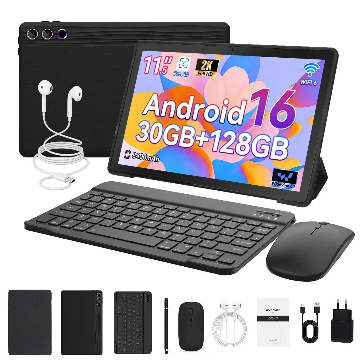 URAO G9L 11.5" Android 15 Tablet | 30GB RAM | 128GB+1TB | 2K IPS | 8400mAh | WiFi 6 | Widevine L1