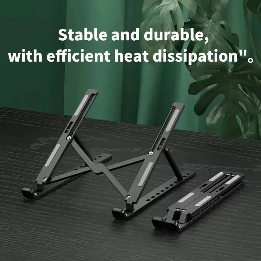 Aluminum Alloy Foldable Laptop Stand – Adjustable, Non-Slip, Portable | MacBook & Tablet Holder