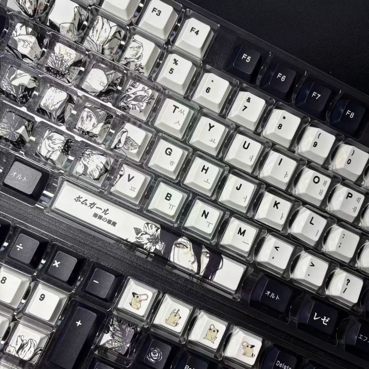 Chainsaw Man Anime Keycaps – PBT Dye-Sub, Cherry Profile, 74–140 Keys, for Mechanical Keyboard