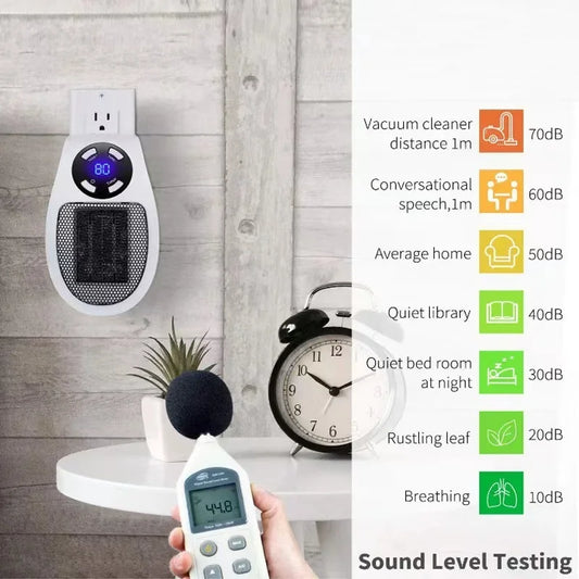Eco Plug-In Electric Wall Heater — Energy Efficient, Low Noise, Portable Indoor Space Heater