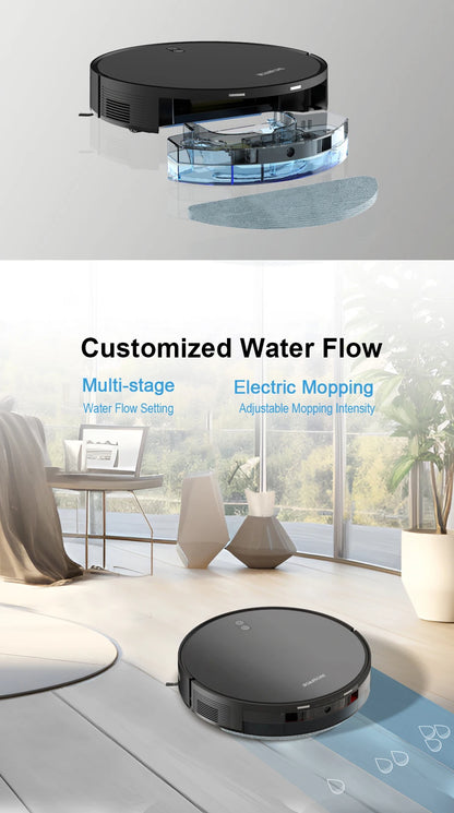 Robot Vacuum & Mop Combo – 6000PA Suction, WiFi & Voice Control, Auto-Recharge, Pet Hair | V6