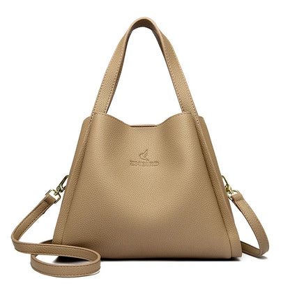 Soft PU Leather Tote Bag - Large Capacity Women's Shoulder Handbag