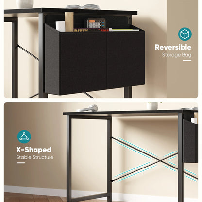 JHK 31–55" Adjustable Office & Gaming Desk – Metal Frame, Wood Tabletop & Storage Bag